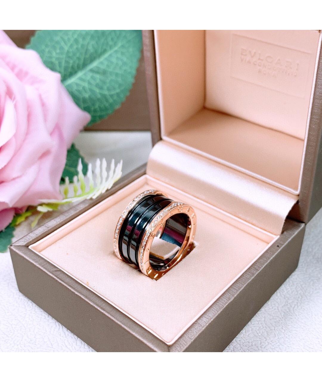 BVLGARI Черное кольцо из розового золота, фото 3