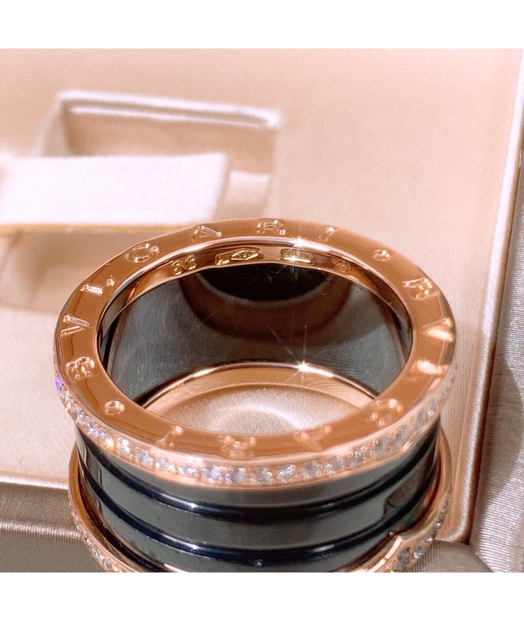 BVLGARI Черное кольцо из розового золота, фото 6