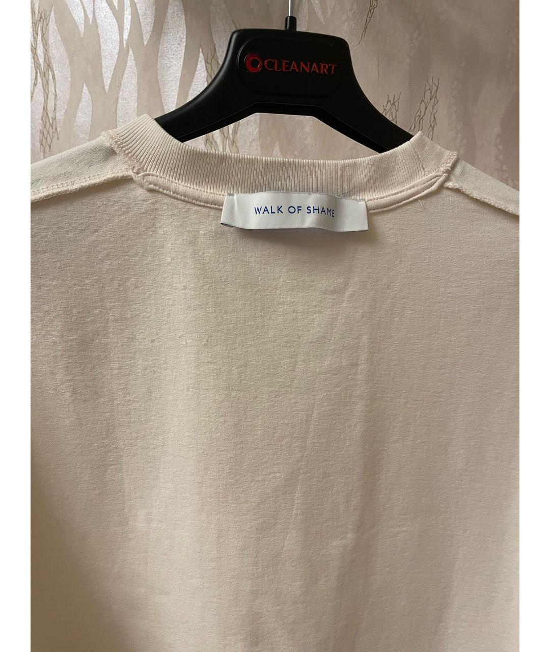 WALK OF SHAME Бежевая хлопковая футболка, фото 3