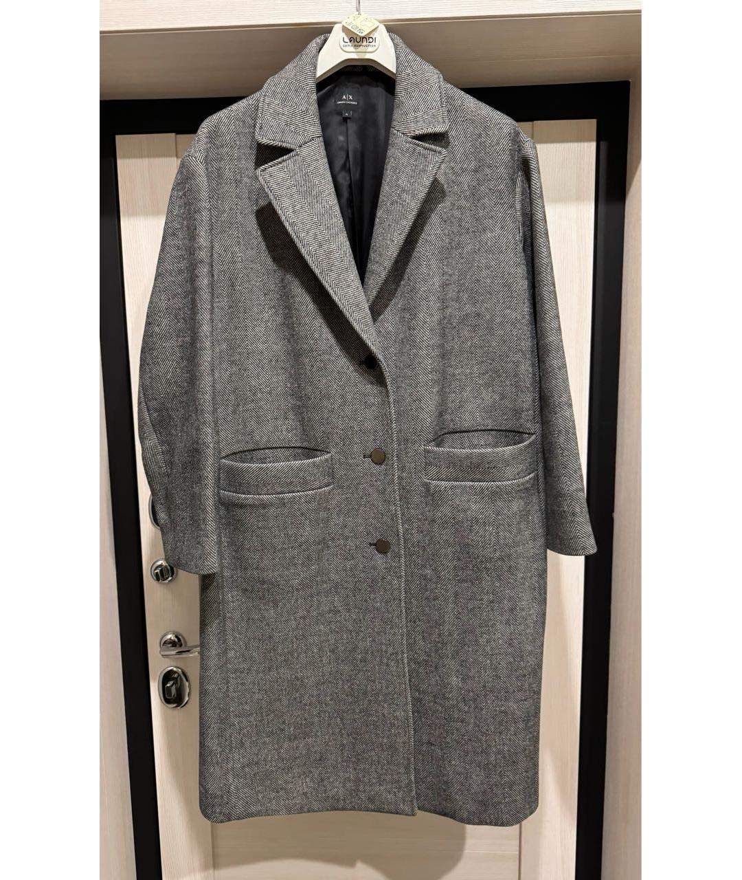 ARMANI EXCHANGE Серое шерстяное пальто, фото 7