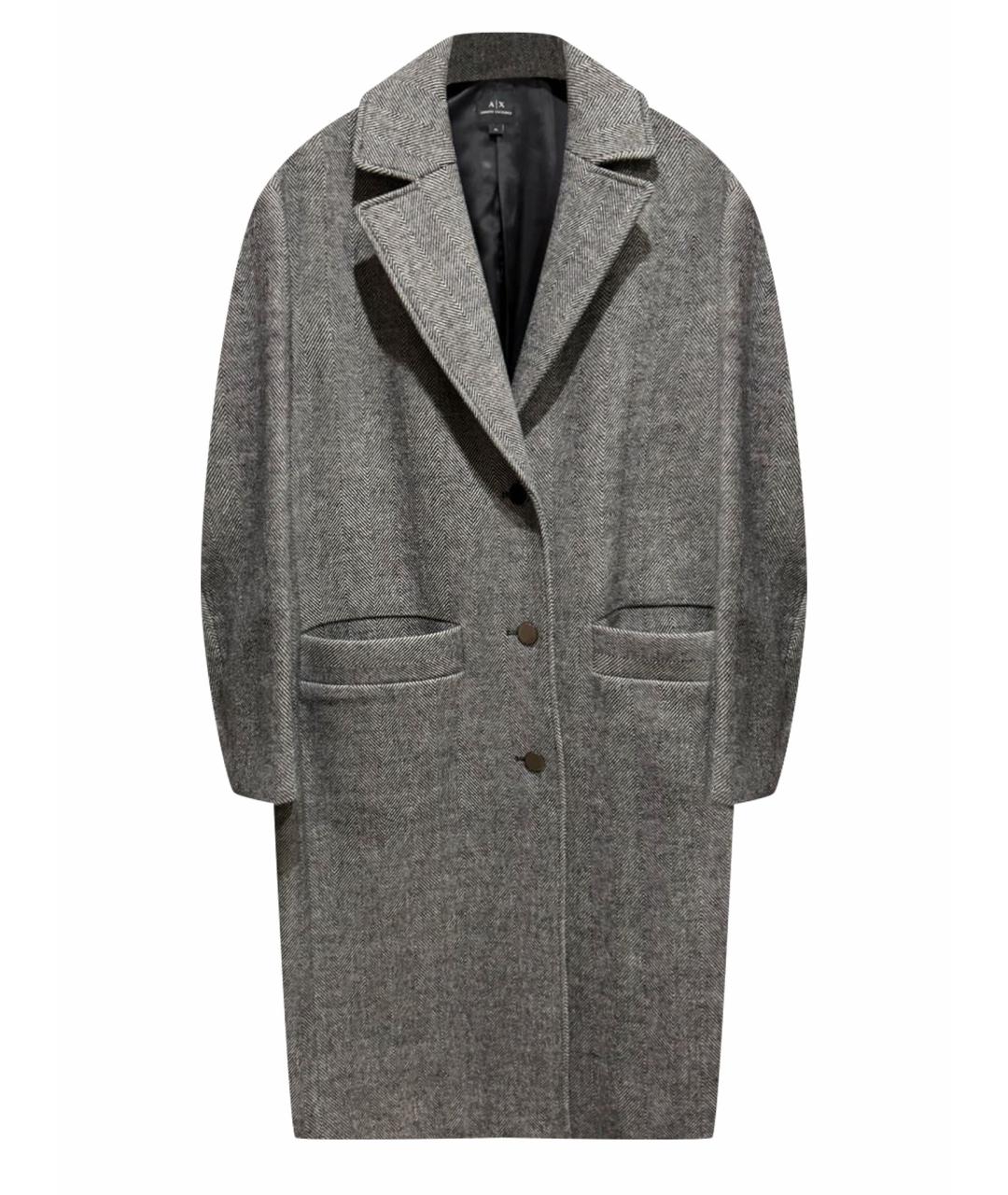 ARMANI EXCHANGE Серое шерстяное пальто, фото 1