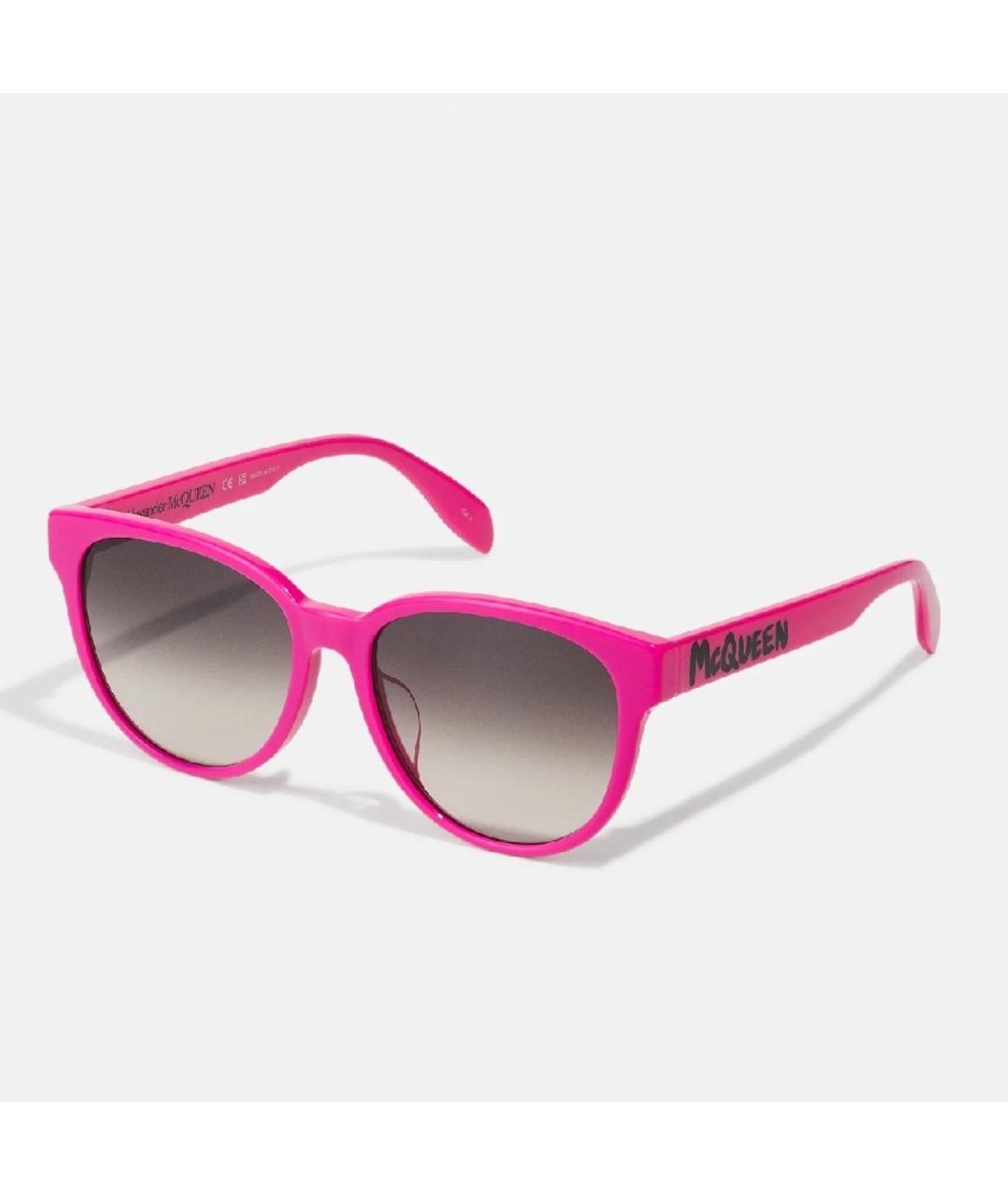ALEXANDER MCQUEEN Розовые пластиковые солнцезащитные очки, фото 8