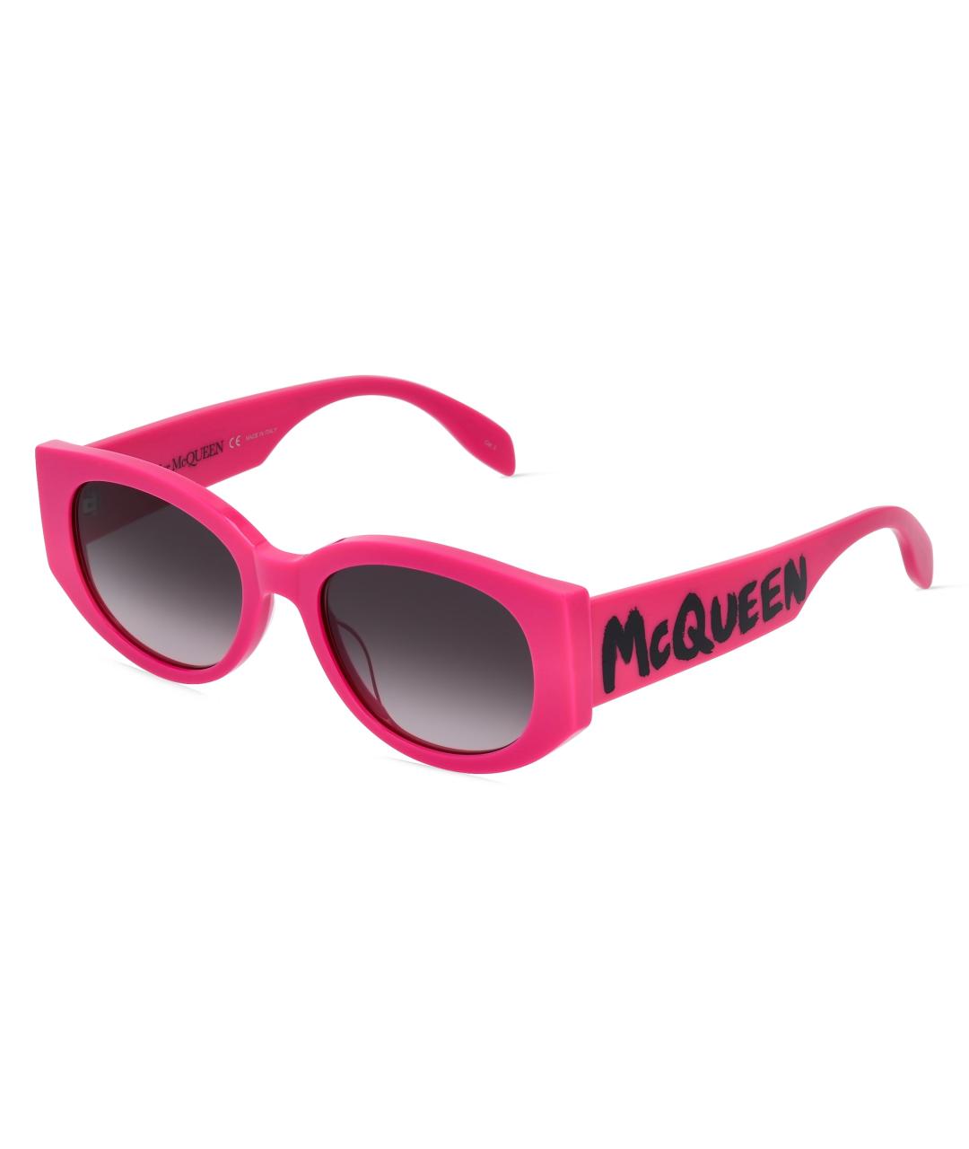 ALEXANDER MCQUEEN Розовые пластиковые солнцезащитные очки, фото 8