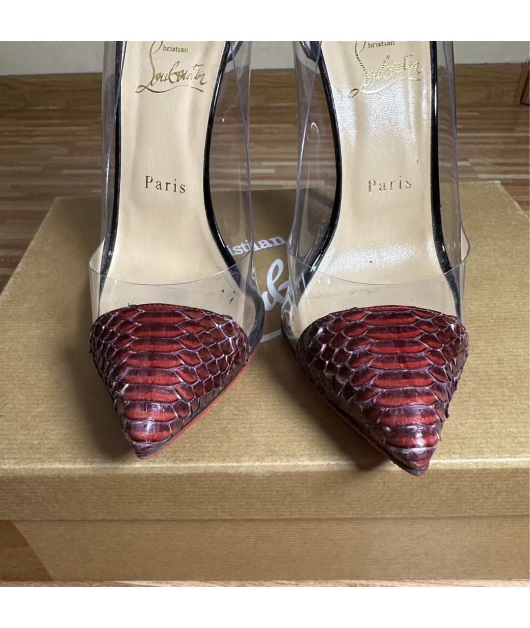 CHRISTIAN LOUBOUTIN Бордовые туфли из экзотической кожи, фото 3