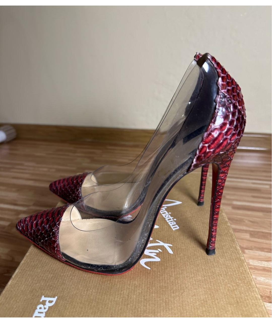 CHRISTIAN LOUBOUTIN Бордовые туфли из экзотической кожи, фото 5