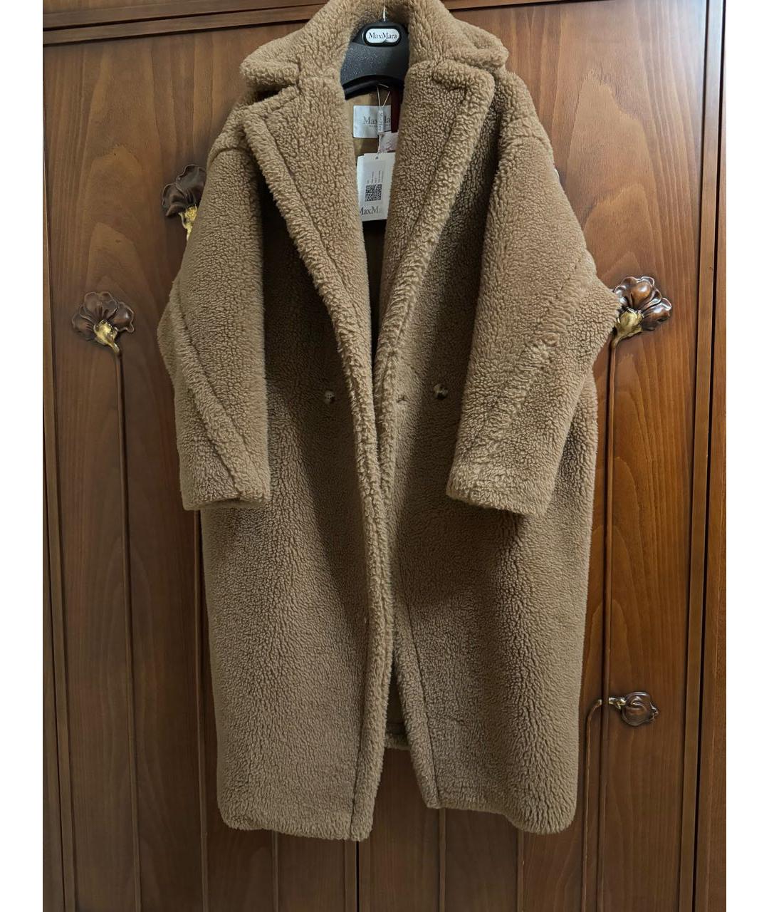 MAX MARA Бежевая шерстяная шуба, фото 8