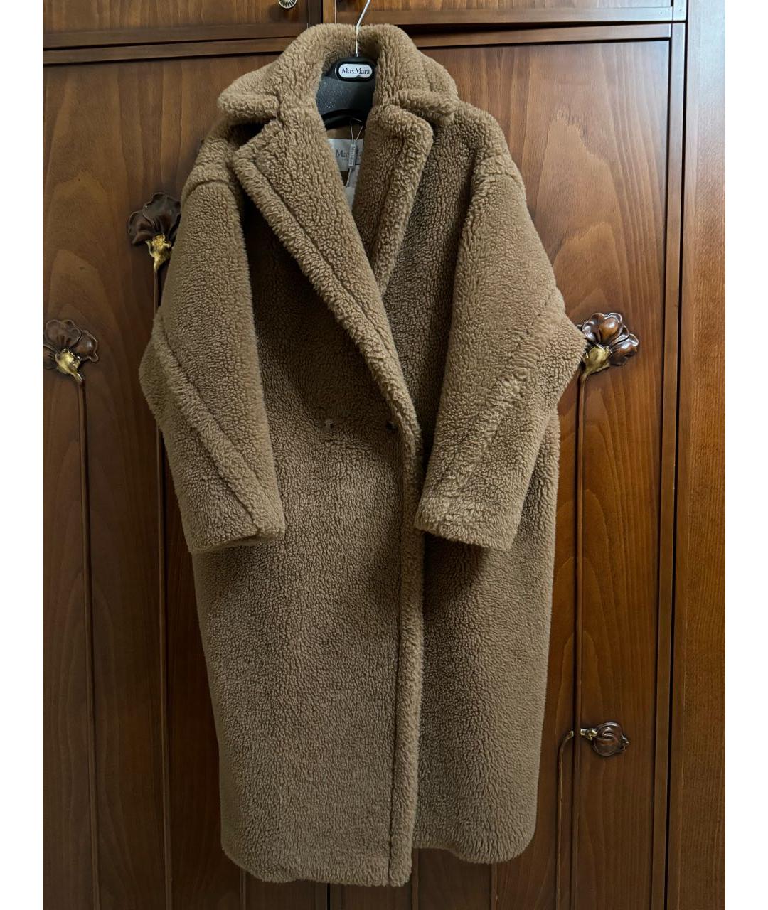 MAX MARA Бежевая шерстяная шуба, фото 9