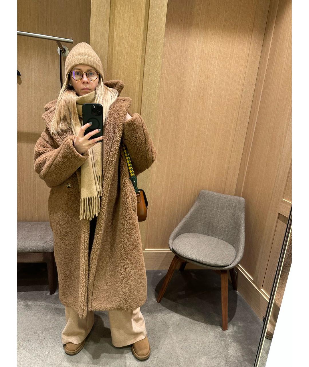 MAX MARA Бежевая шерстяная шуба, фото 6