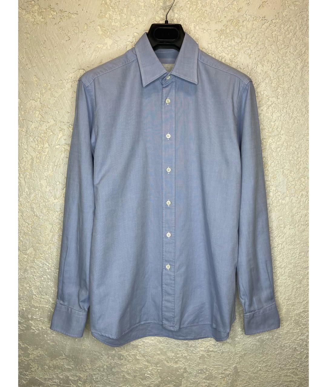PRADA Голубая хлопковая классическая рубашка, фото 9