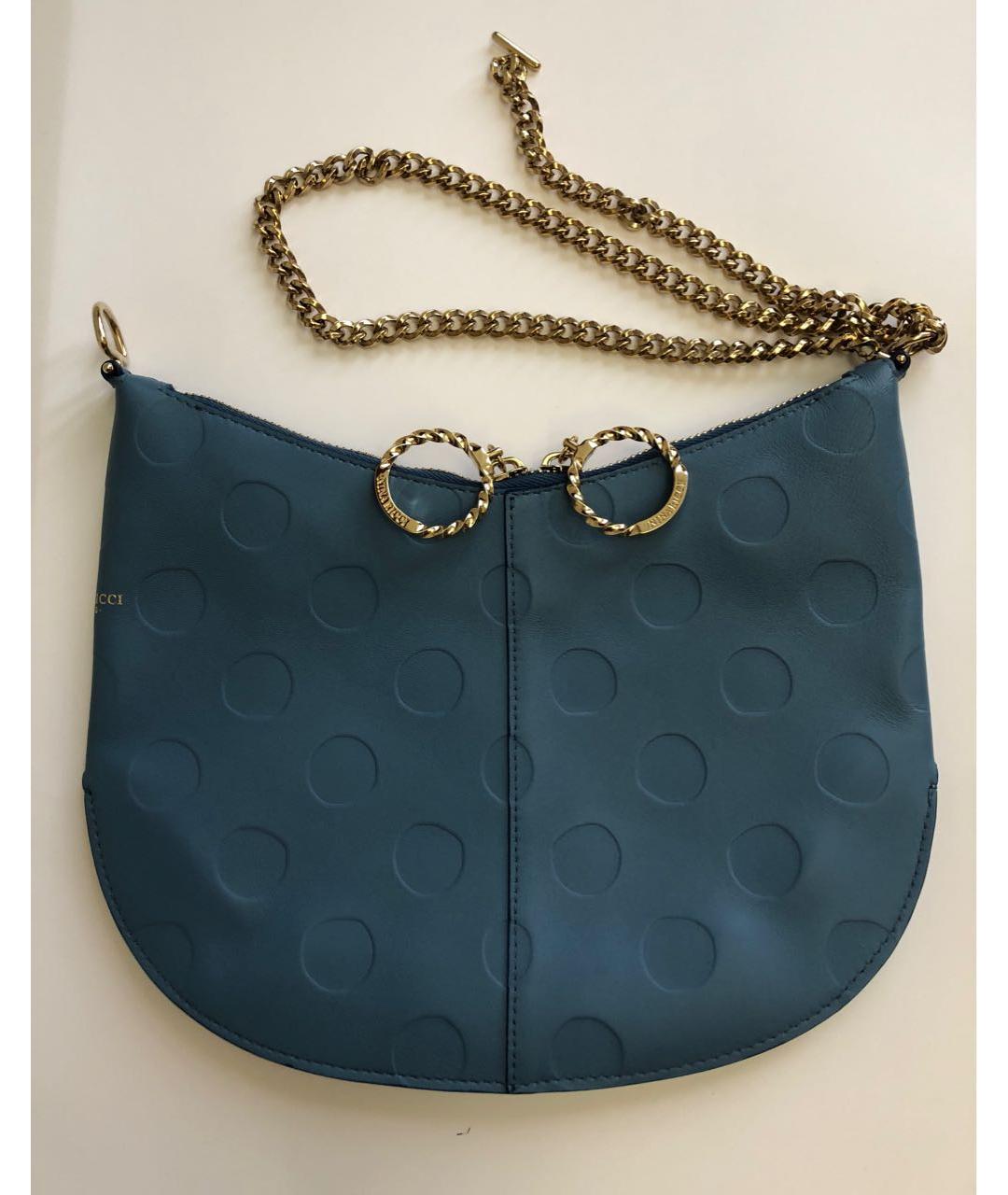 NINA RICCI PRE-OWNED Голубая кожаная сумка с короткими ручками, фото 2