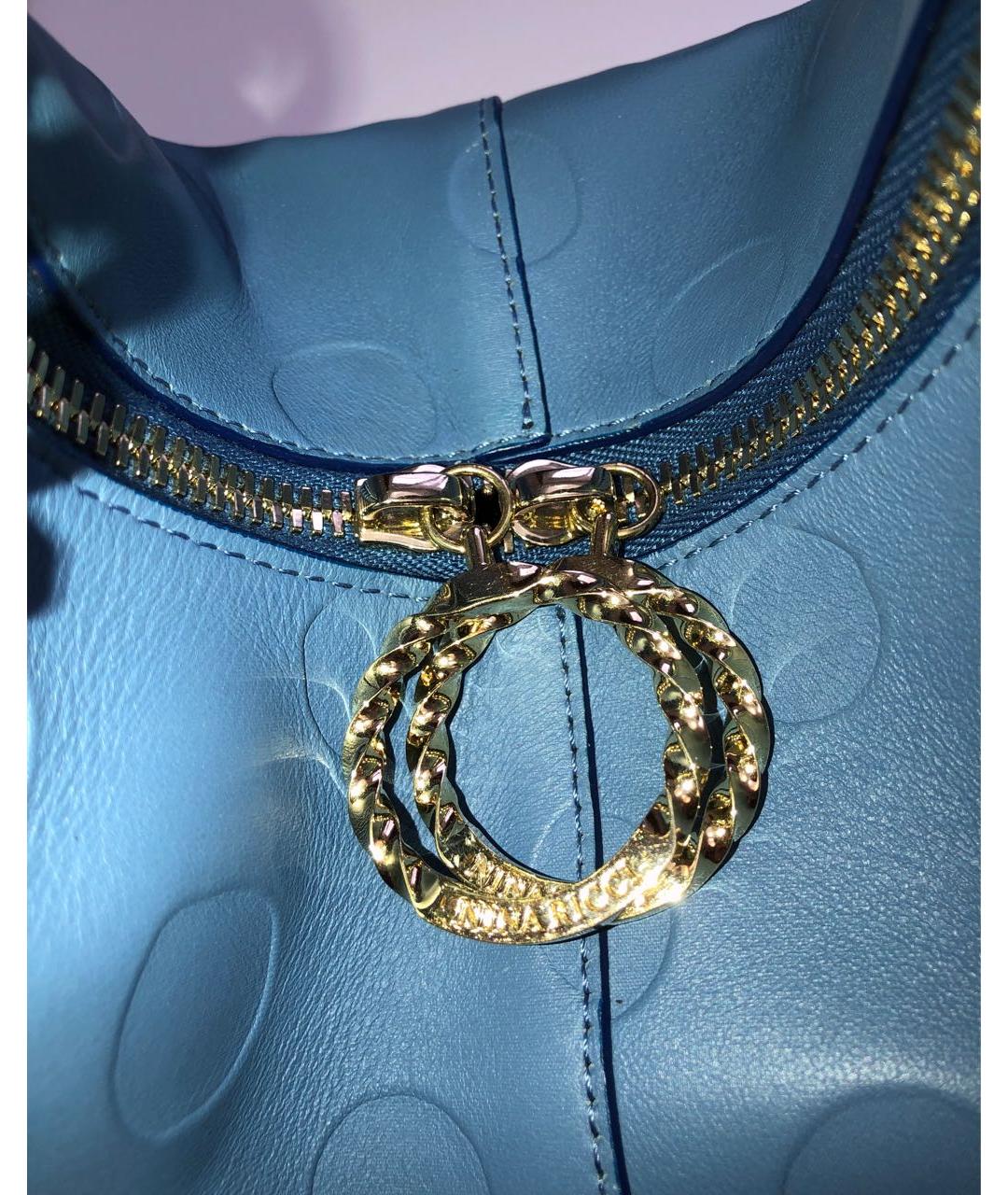 NINA RICCI PRE-OWNED Голубая кожаная сумка с короткими ручками, фото 6