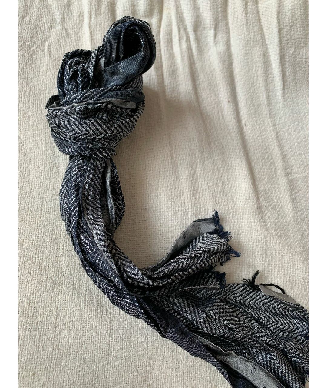 CHRISTIAN DIOR PRE-OWNED Серый шелковый шарф, фото 5
