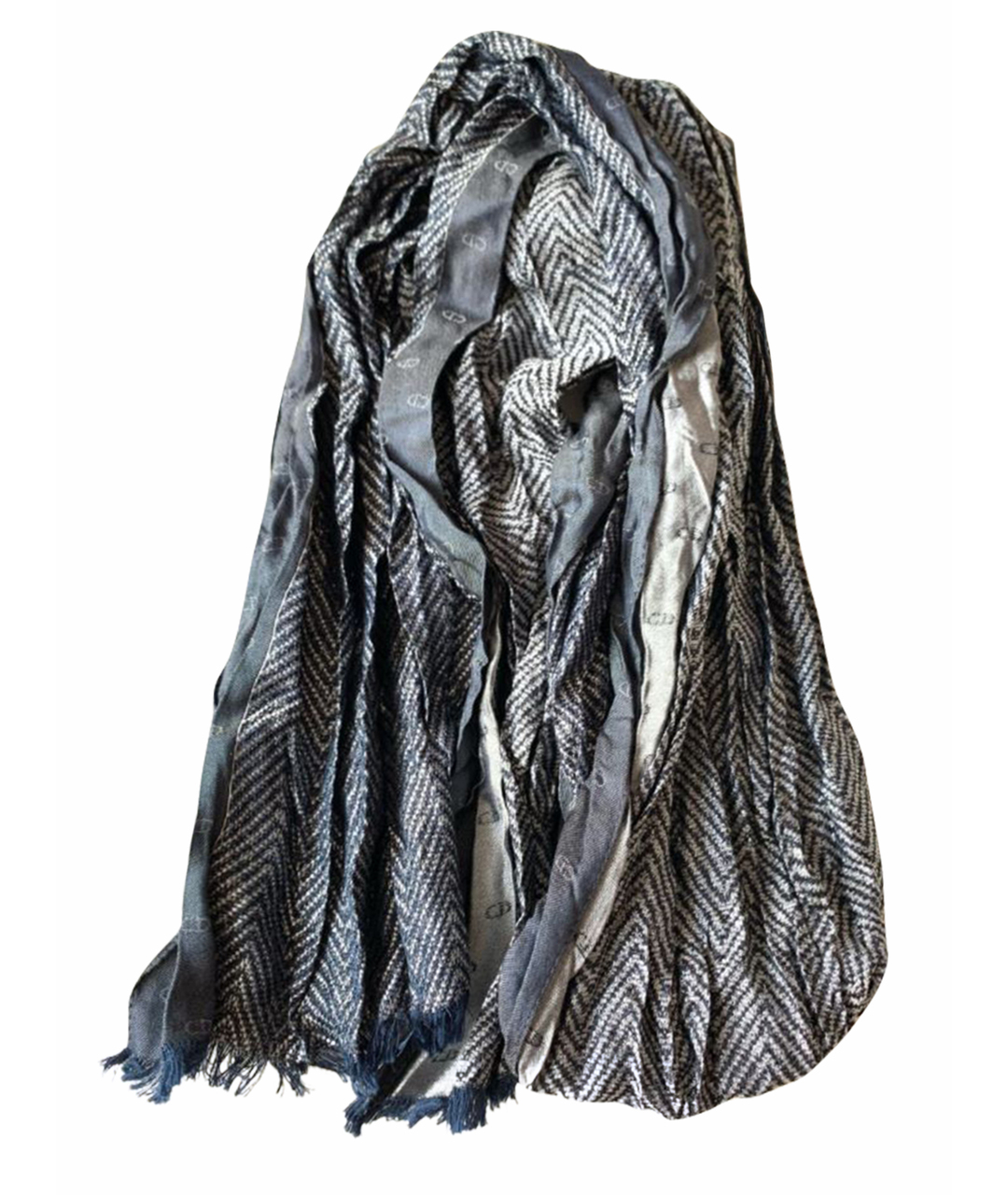 CHRISTIAN DIOR PRE-OWNED Серый шелковый шарф, фото 1