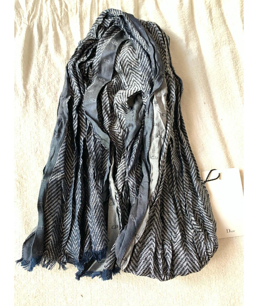 CHRISTIAN DIOR PRE-OWNED Серый шелковый шарф, фото 6