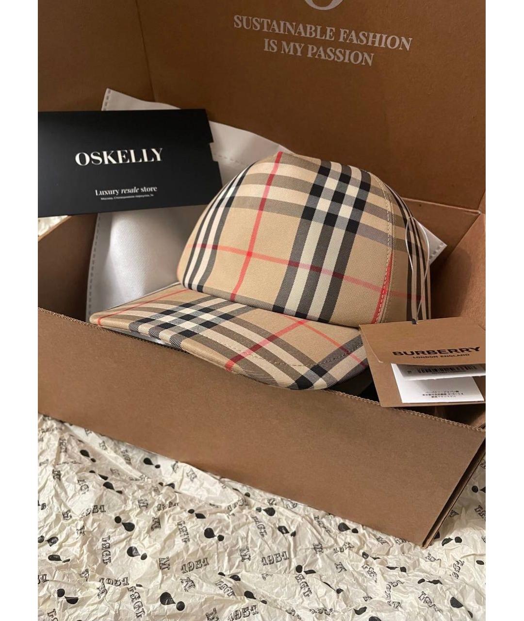 BURBERRY Бежевая кепка/бейсболка, фото 3