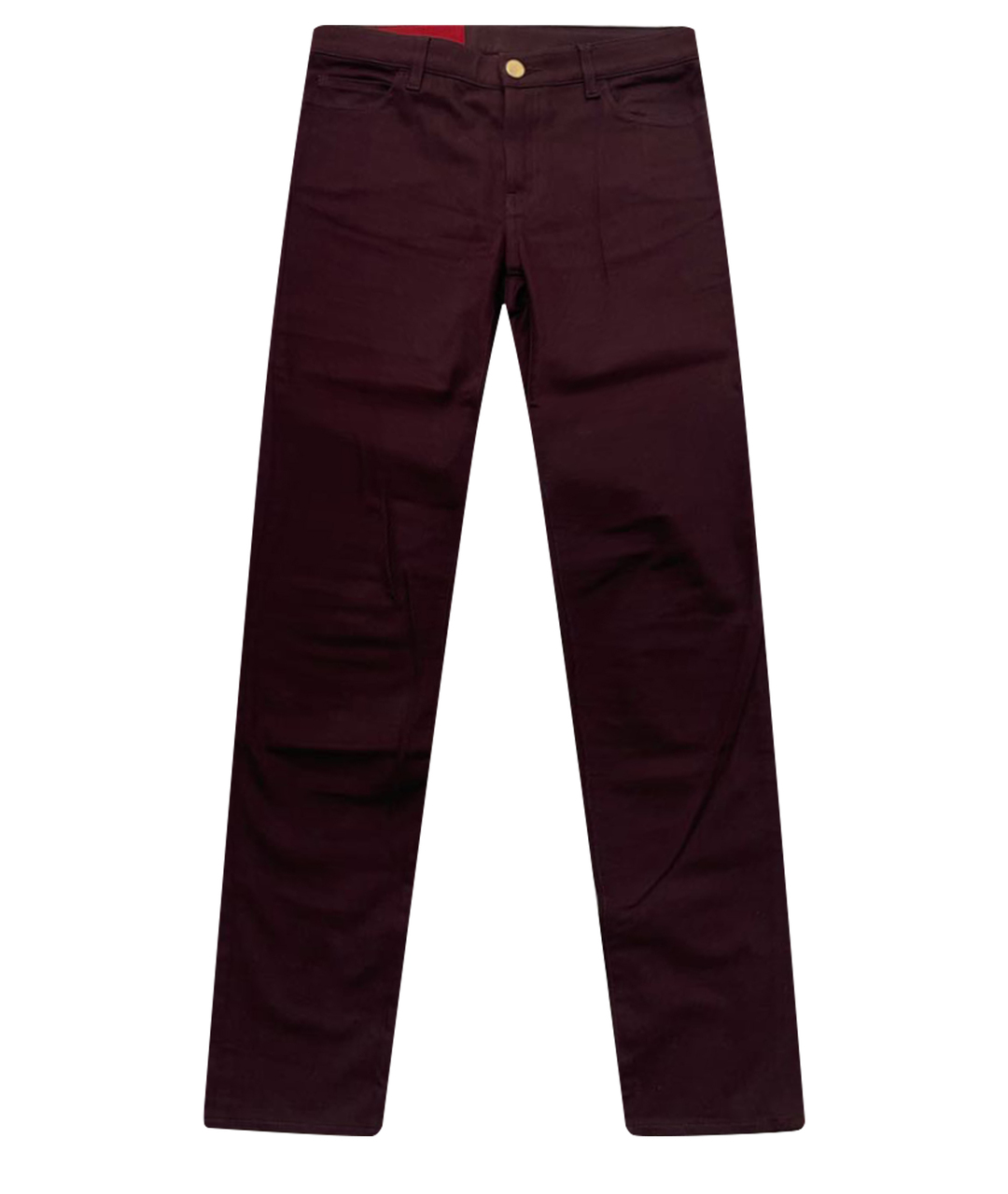 VALENTINO Бордовые хлопко-полиэстеровые прямые джинсы, фото 1