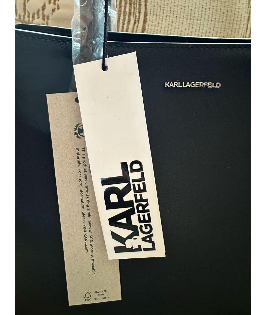 KARL LAGERFELD Черная сумка с короткими ручками из искусственной кожи, фото 7