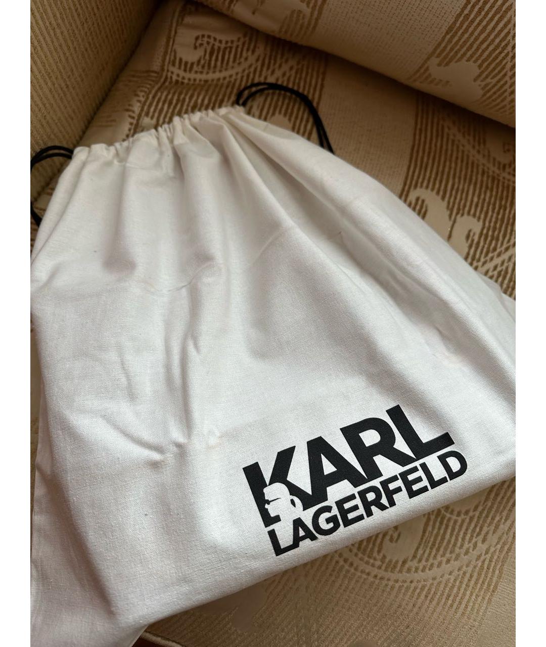 KARL LAGERFELD Черная сумка с короткими ручками из искусственной кожи, фото 6