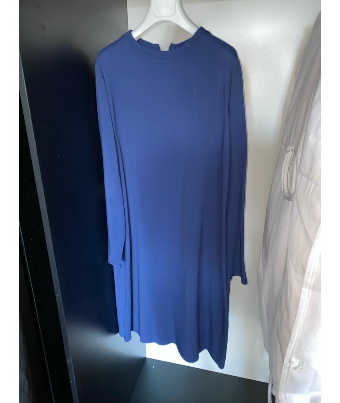 'S MAX MARA Синее вискозное повседневное платье, фото 5
