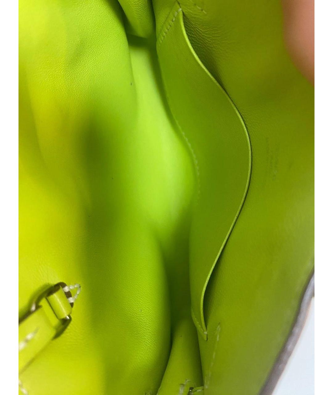 HERMES PRE-OWNED Салатовая кожаная сумка с короткими ручками, фото 8