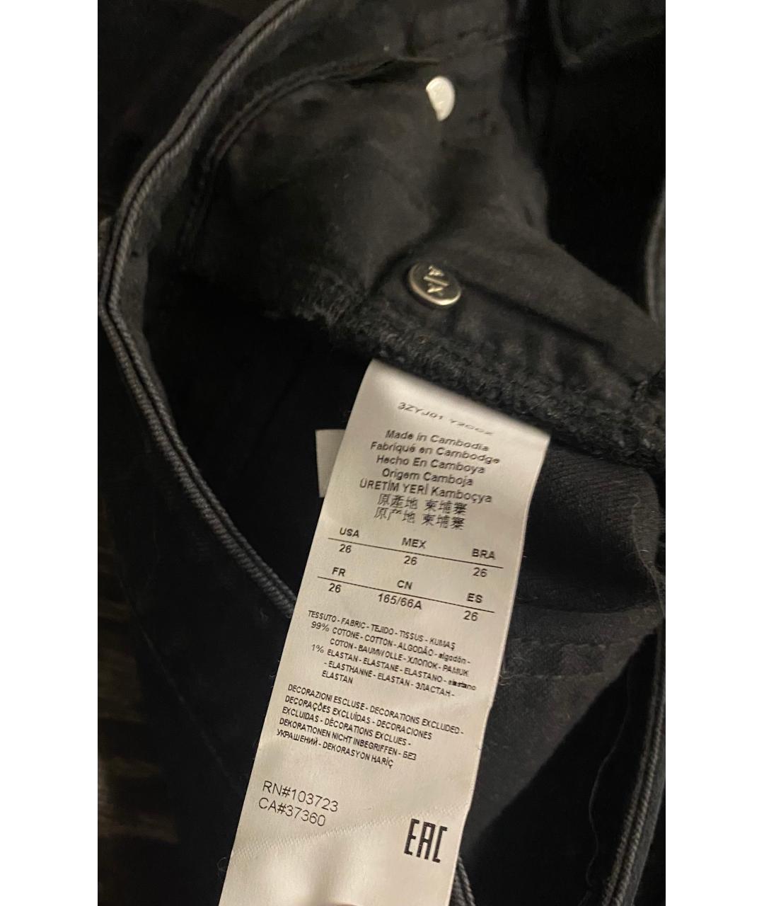 ARMANI EXCHANGE Черные хлопковые джинсы слим, фото 6