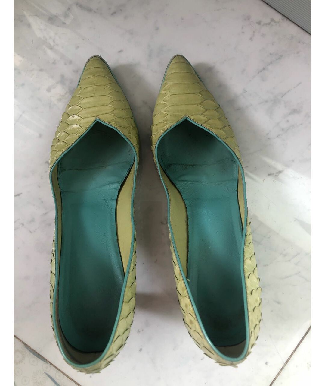 NANDO MUZI Салатовые туфли из экзотической кожи, фото 3