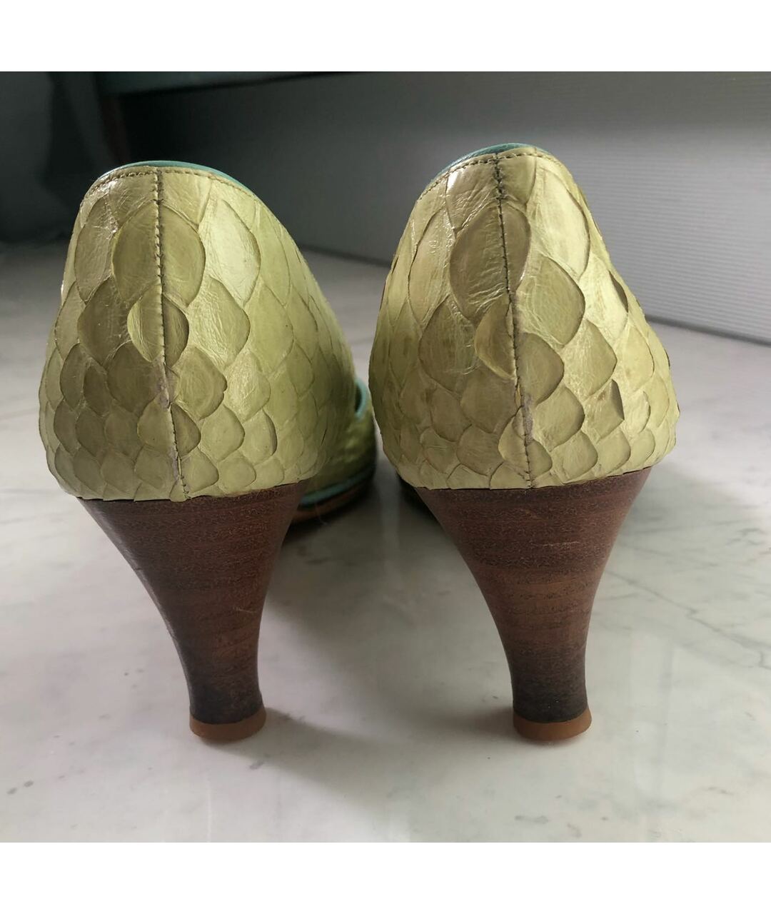 NANDO MUZI Салатовые туфли из экзотической кожи, фото 4