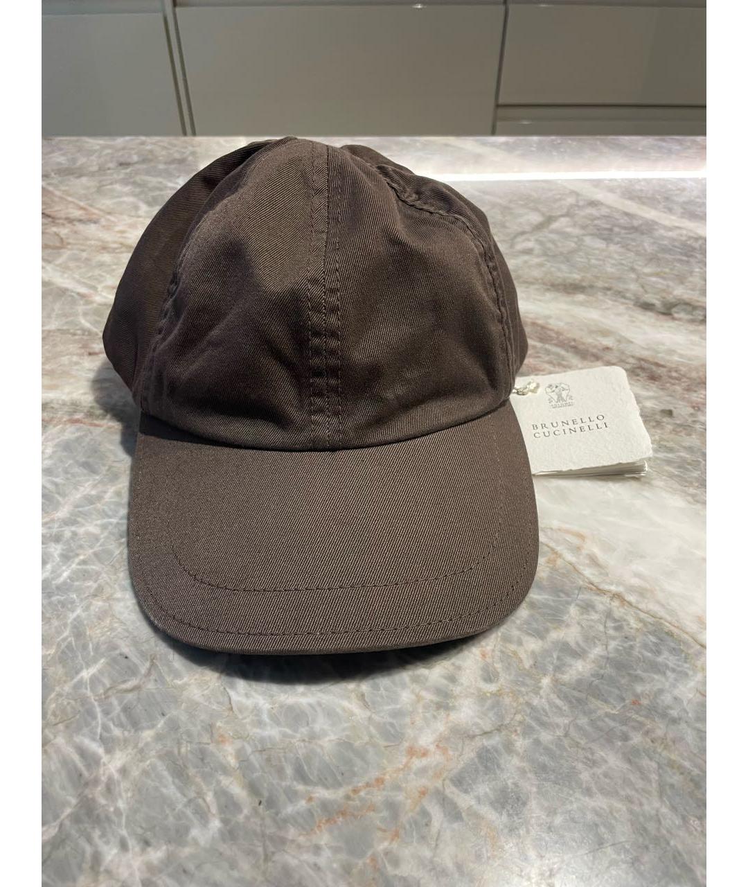 BRUNELLO CUCINELLI Коричневая хлопковая кепка/бейсболка, фото 7