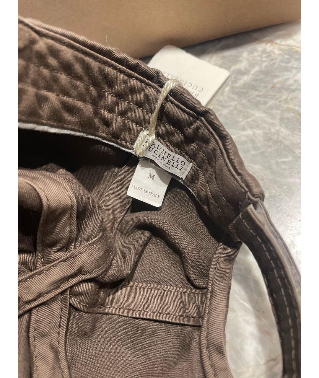 BRUNELLO CUCINELLI Коричневая хлопковая кепка/бейсболка, фото 6