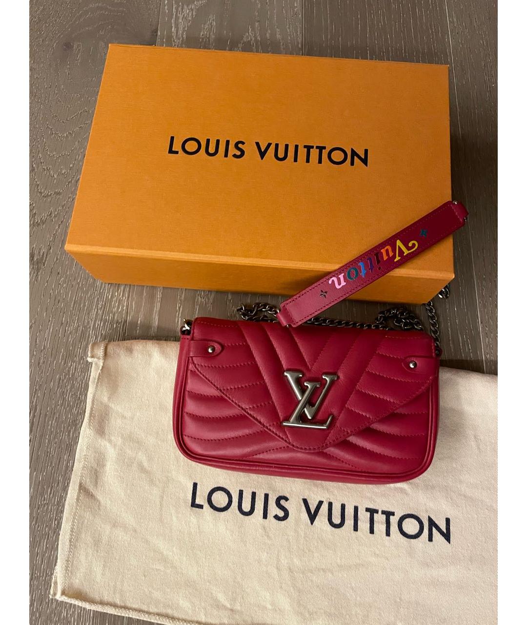 LOUIS VUITTON Красная кожаная сумка через плечо, фото 2