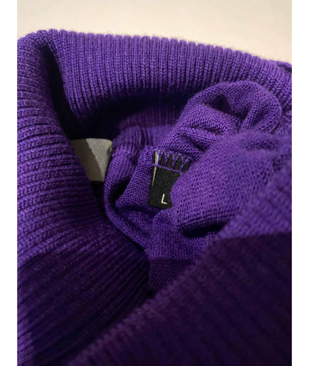 MCQ ALEXANDER MCQUEEN Фиолетовый шерстяной джемпер / свитер, фото 6