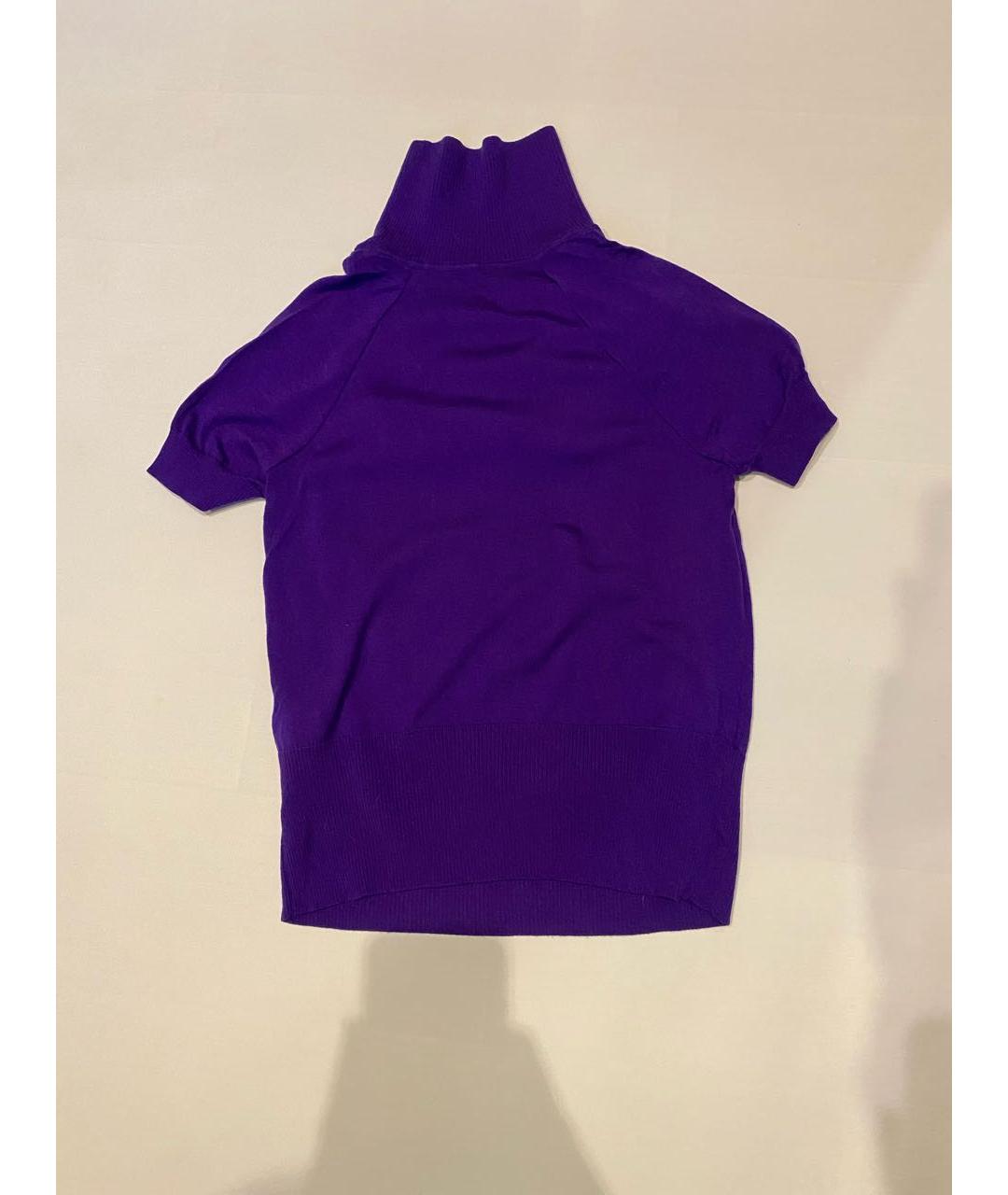 MCQ ALEXANDER MCQUEEN Фиолетовый шерстяной джемпер / свитер, фото 2