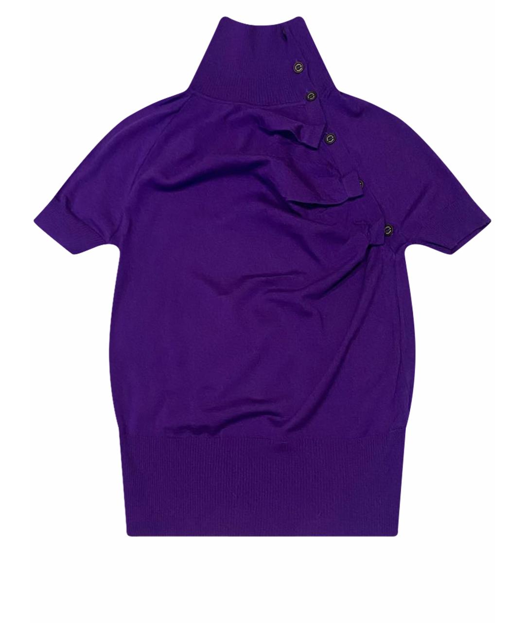 MCQ ALEXANDER MCQUEEN Фиолетовый шерстяной джемпер / свитер, фото 1