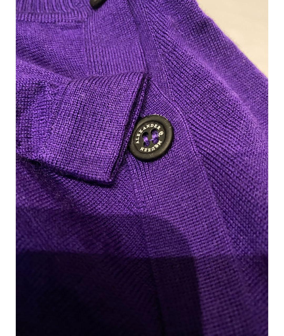 MCQ ALEXANDER MCQUEEN Фиолетовый шерстяной джемпер / свитер, фото 4