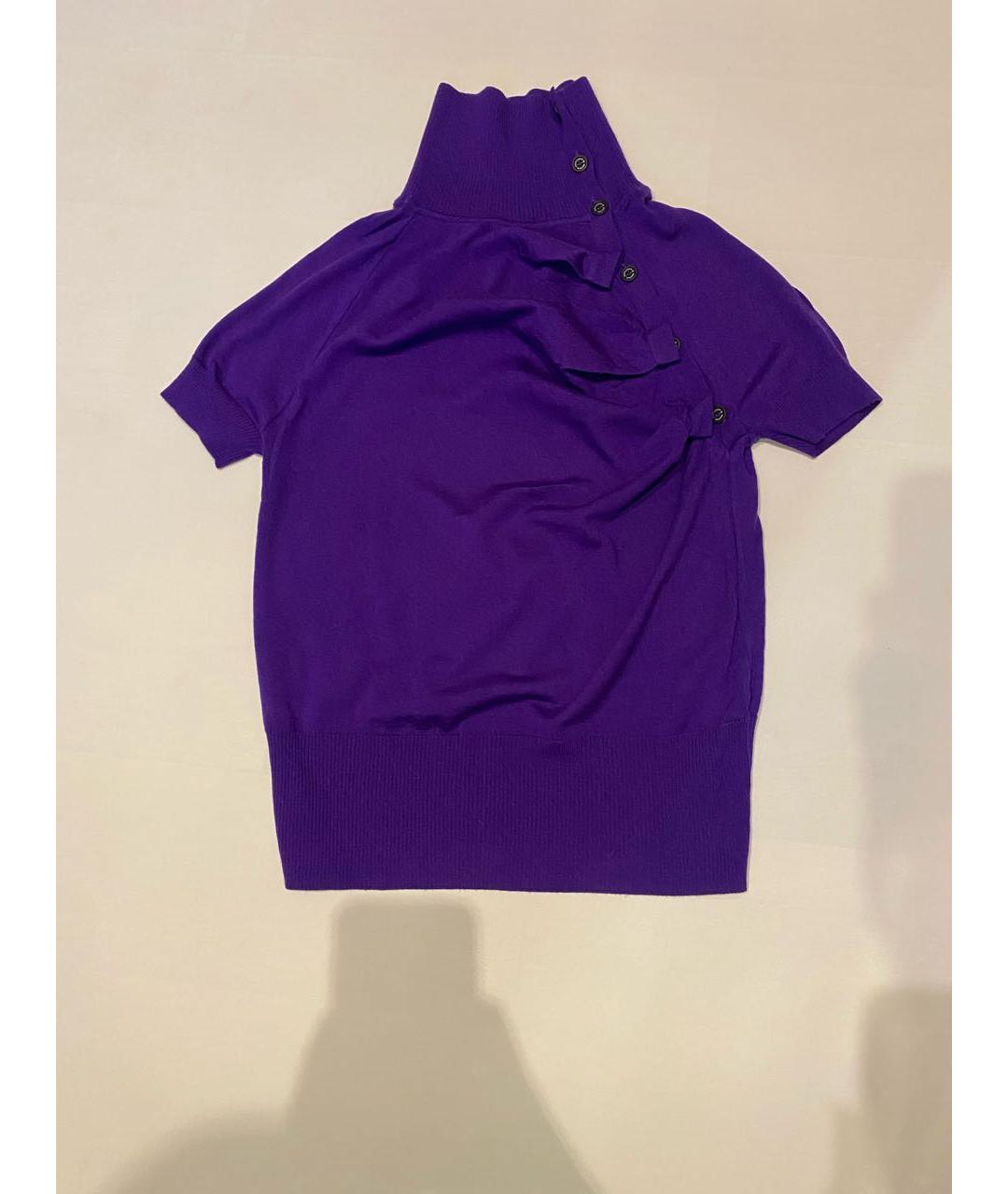 MCQ ALEXANDER MCQUEEN Фиолетовый шерстяной джемпер / свитер, фото 7