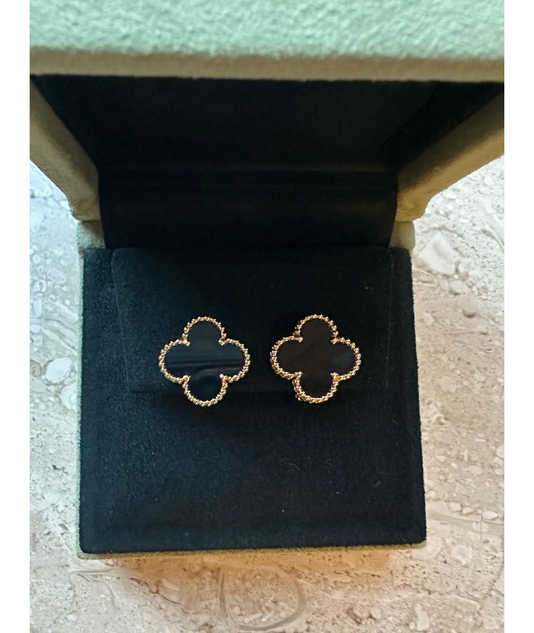 VAN CLEEF & ARPELS Черные серьги из желтого золота, фото 2