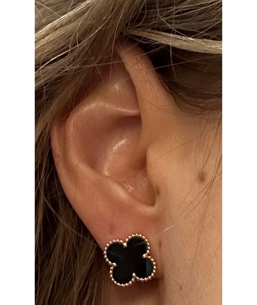 VAN CLEEF & ARPELS Черные серьги из желтого золота, фото 5