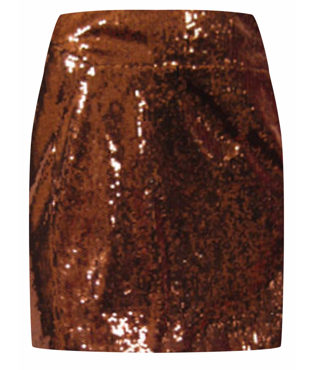 DIANE VON FURSTENBERG Коричневая полиэстеровая юбка мини, фото 1