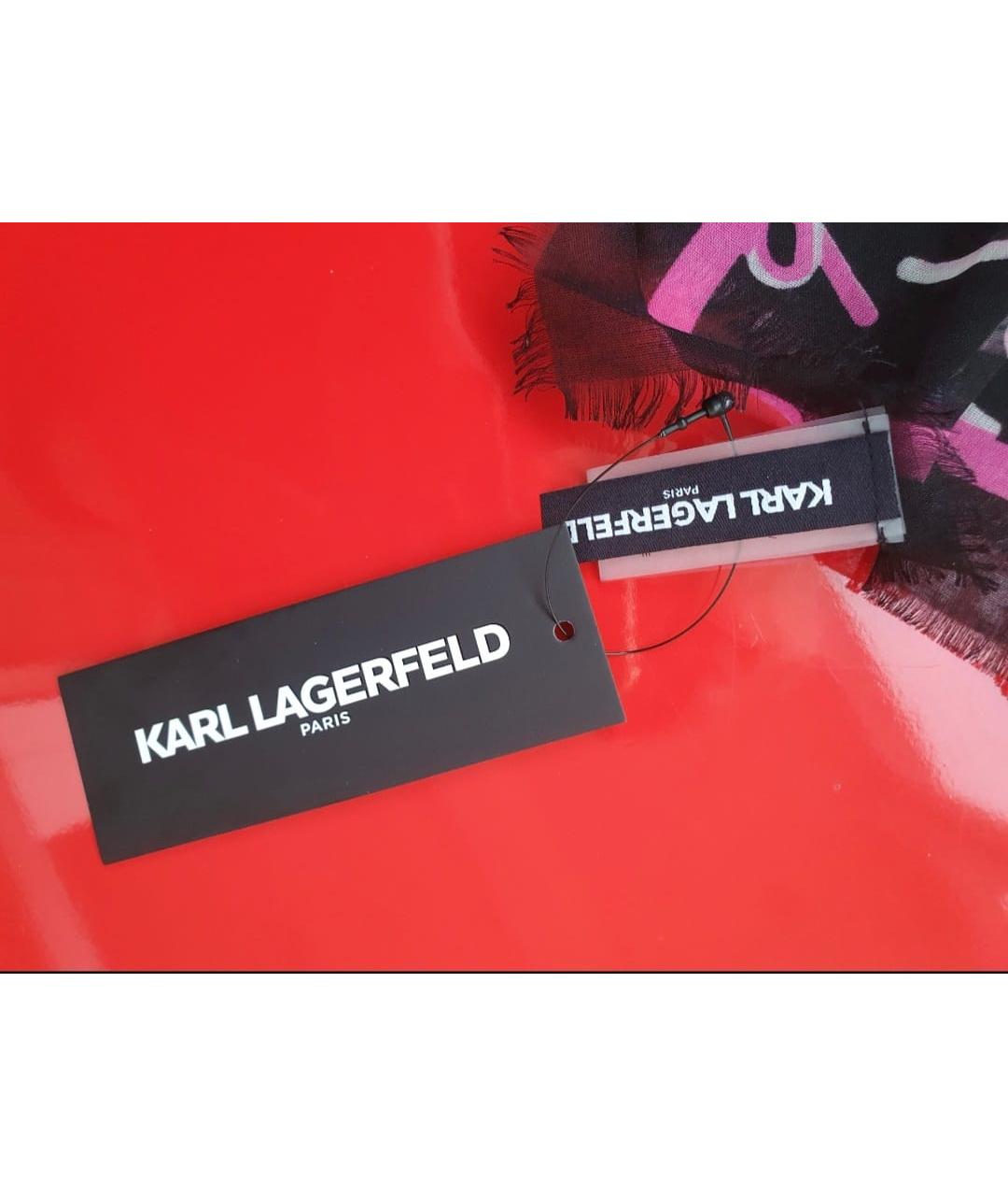 KARL LAGERFELD Черный шарф, фото 4