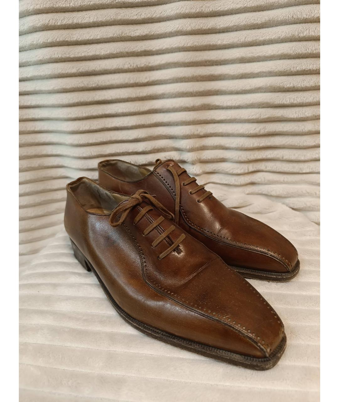 BRIONI Коричневые кожаные туфли, фото 3
