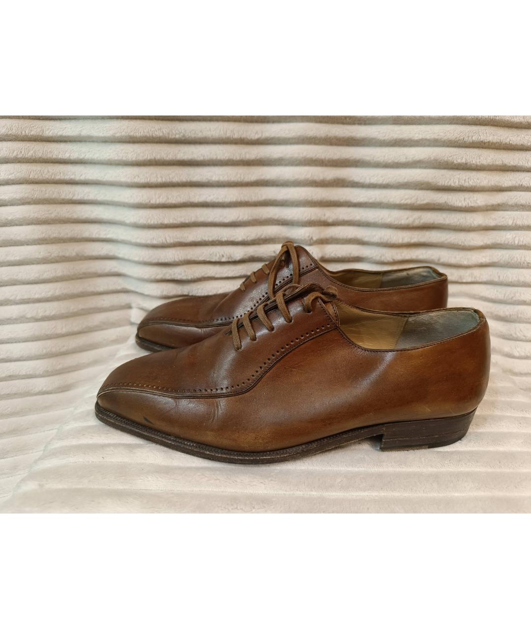 BRIONI Коричневые кожаные туфли, фото 7