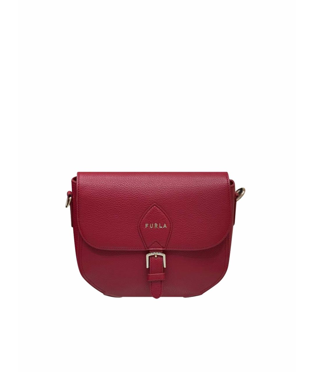FURLA Бордовая кожаная сумка через плечо, фото 1