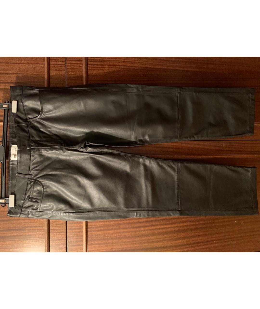 VANESSA BRUNO ATHÉ Черные кожаные брюки узкие, фото 10