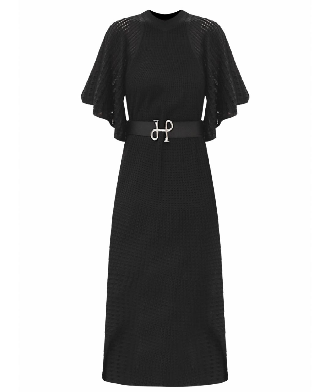 HERMES Черное шелковое вечернее платье, фото 1