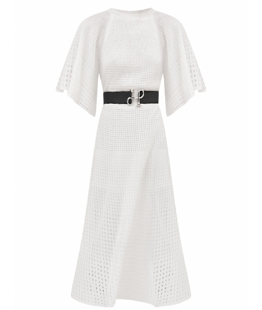 HERMES Белое шелковое платье, фото 1