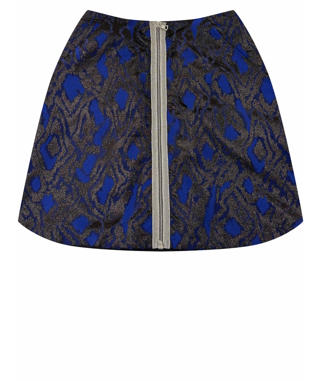 MARKUS LUPFER Синяя полиэстеровая юбка мини, фото 1