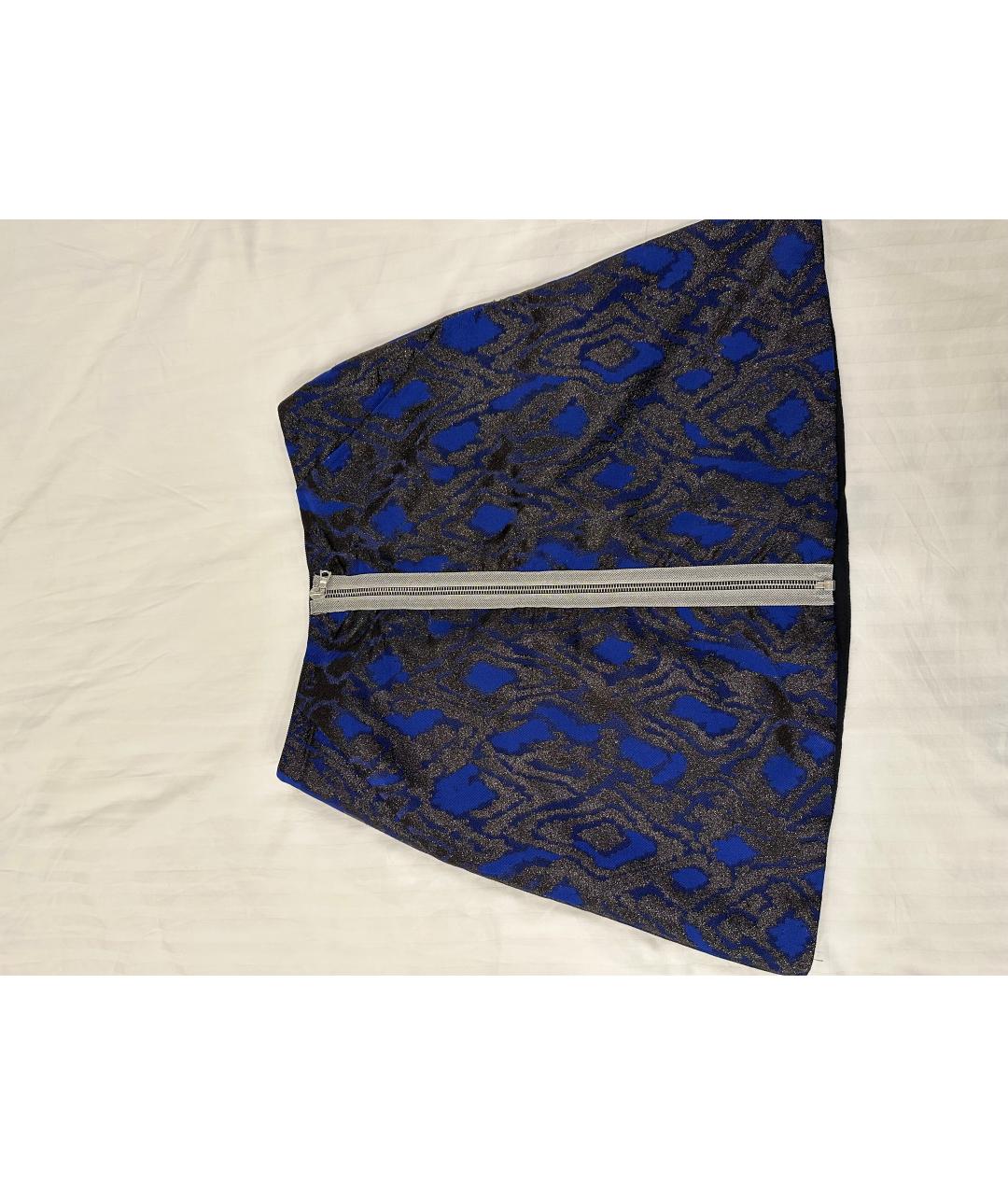 MARKUS LUPFER Синяя полиэстеровая юбка мини, фото 5