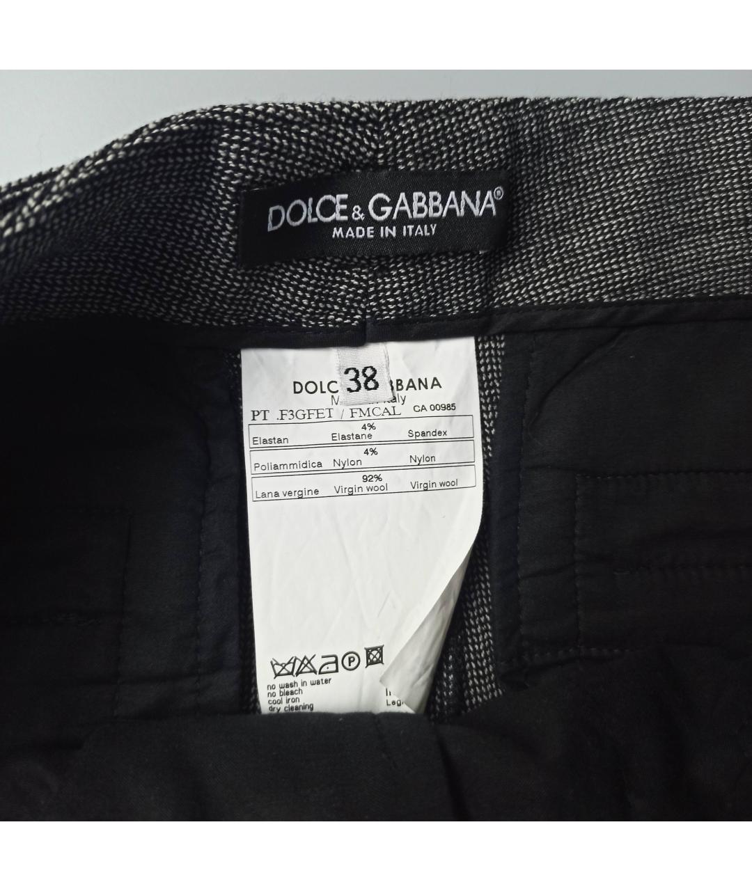 DOLCE&GABBANA Серые шерстяные брюки широкие, фото 3