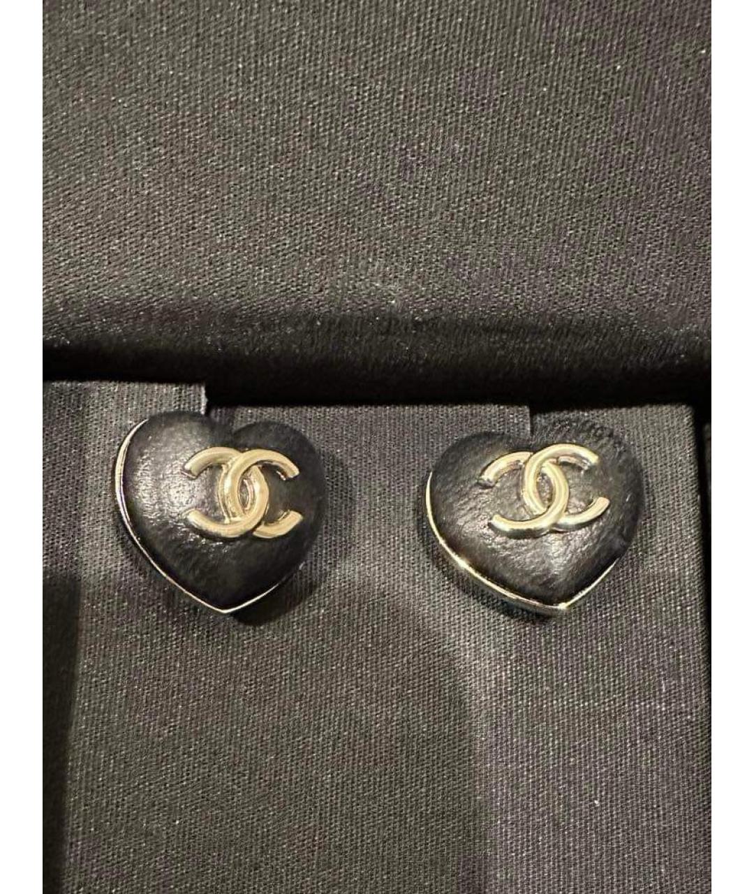 CHANEL Черные серьги, фото 3