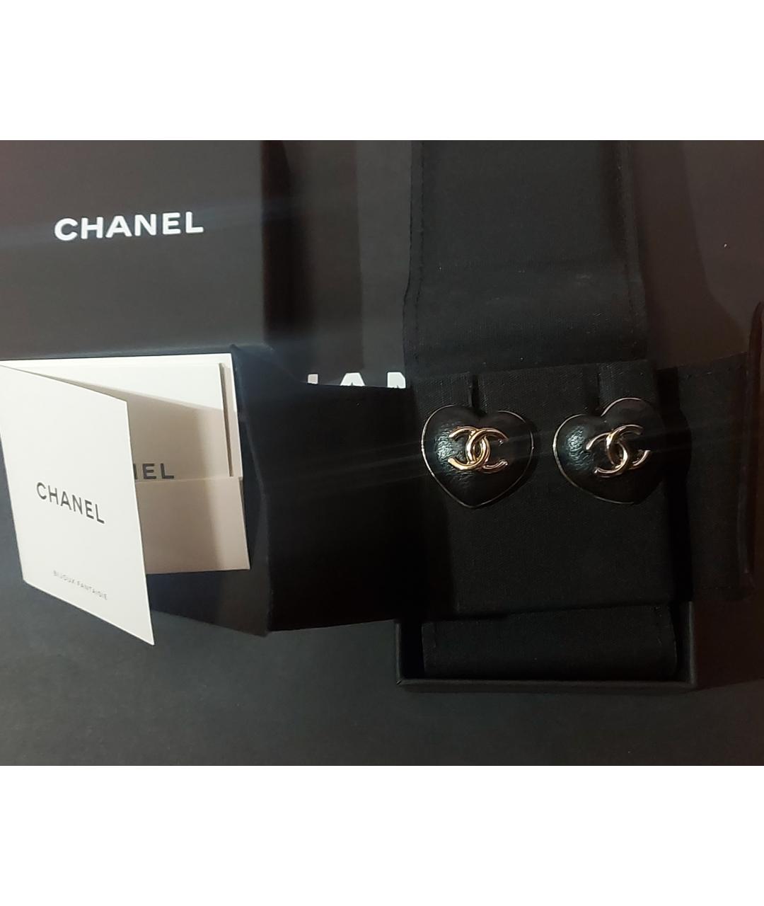 CHANEL Черные серьги, фото 4